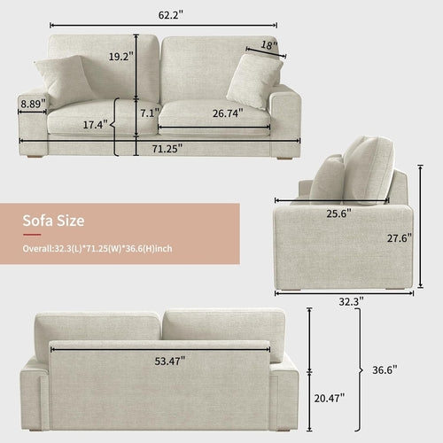 Canapé inclinable beige en chenille pour le salon