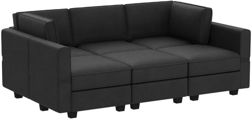 Canapé d’angle modulable en velours avec méridienne