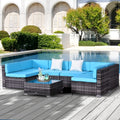 Outsunny – Salon de jardin 7 pièces en rotin