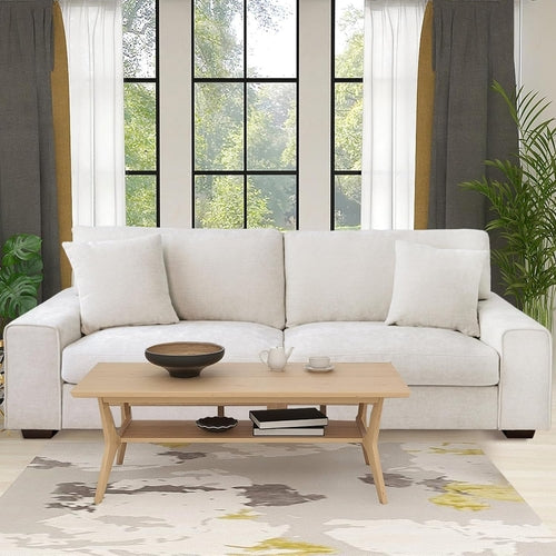 Canapé inclinable beige en chenille pour le salon