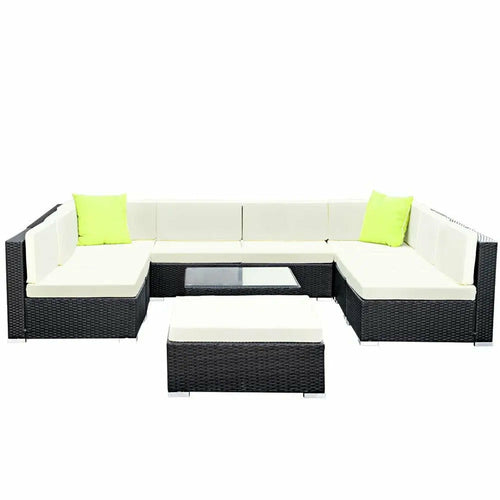 Gardeon – Salon de jardin 10 pièces en résine tressée avec coussins