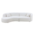 Canapé d’angle courbe avec méridienne gauche, 2 pièces, bouclé beige