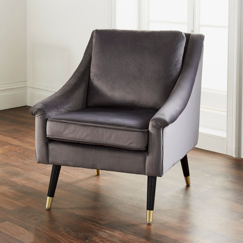 Fauteuil Grace en velours gris