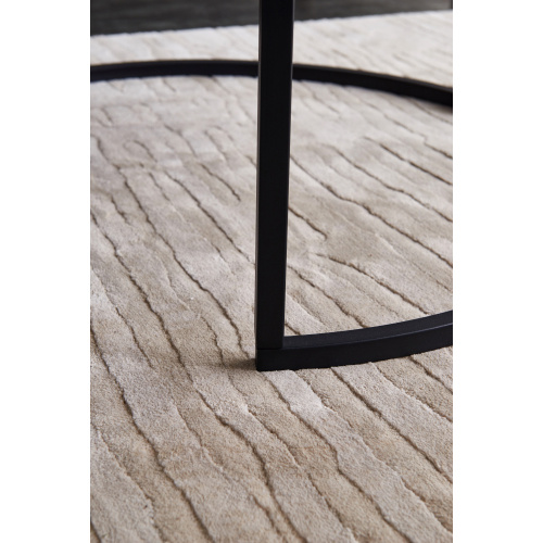 Ensemble de 2 tables basses gigognes rondes effet marbre noir