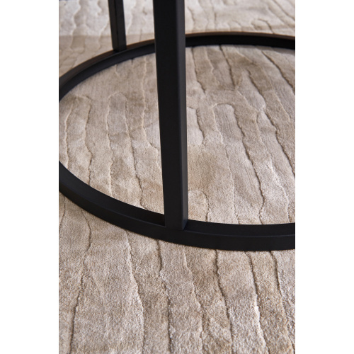 Ensemble de 2 tables basses gigognes rondes effet marbre noir