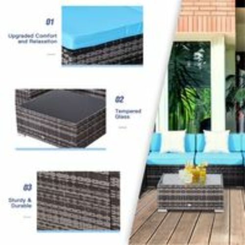 Outsunny – Salon de jardin 7 pièces en rotin