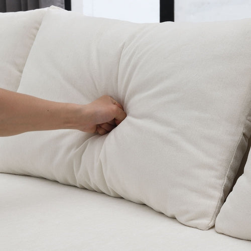 Canapé d’angle modulable en chenille avec méridienne séparable