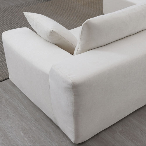 Canapé d’angle modulable en chenille avec méridienne séparable