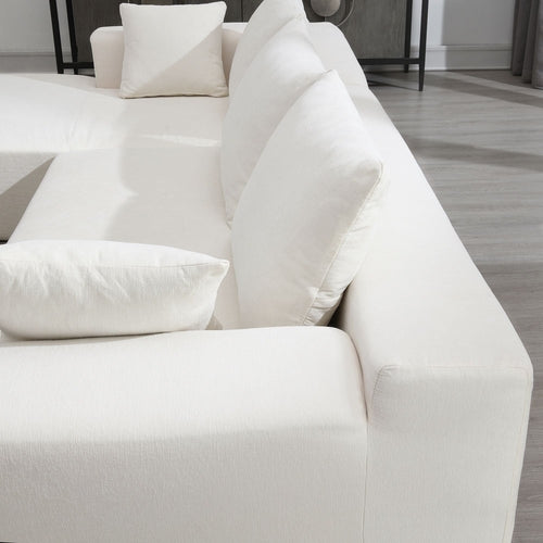 Canapé d’angle modulable en chenille avec méridienne séparable