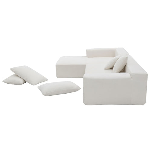 Canapé d’angle modulable en chenille avec méridienne séparable