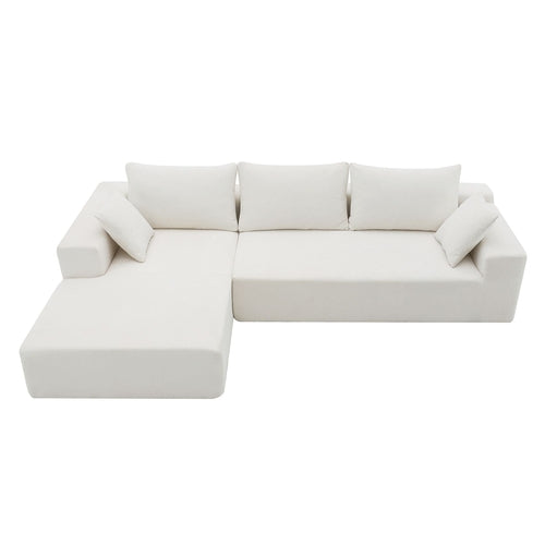 Canapé d’angle modulable en chenille avec méridienne séparable