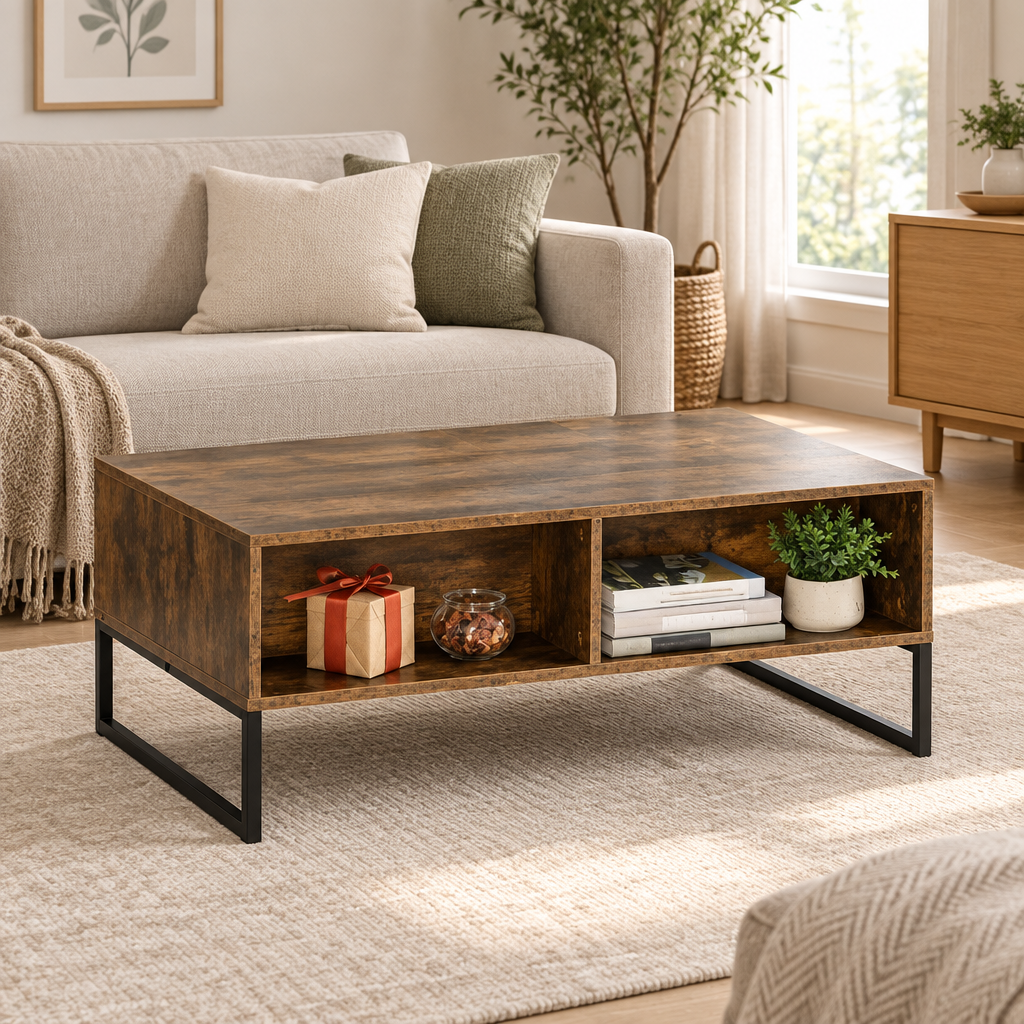 Table basse relevable HOMCOM avec 2 tiroirs de rangement